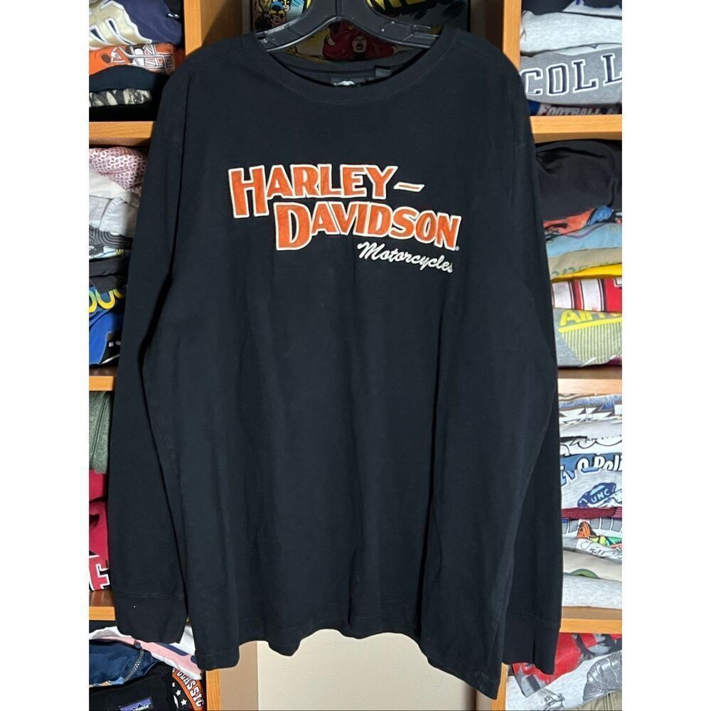 Vintage Y2K Harley Davidson Motorcycles Embroidered Long Sleeve Shirt